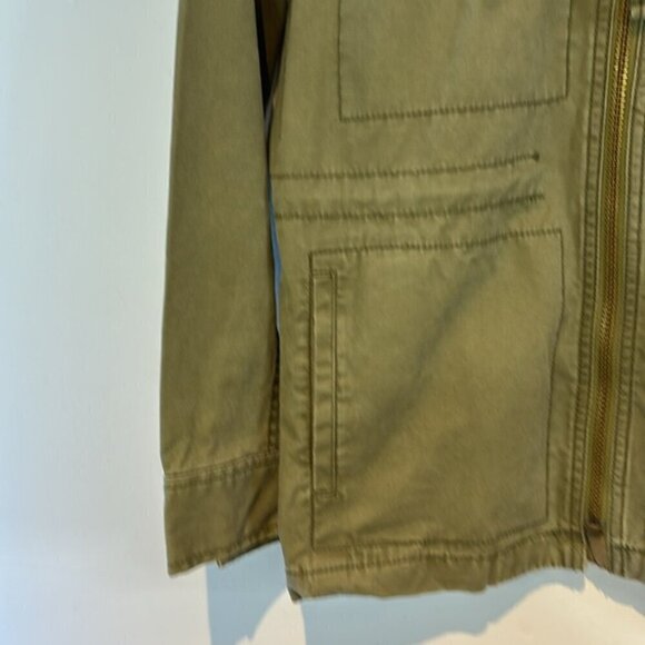 Madewell Olive Green Passage Military Zip Up Utility Button Jacket Coat size S - Picture 7 of 10